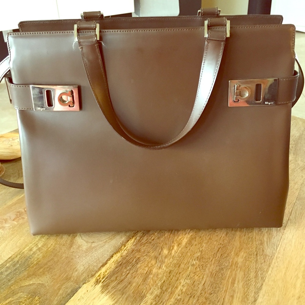 Brown Leather Salvatore Ferragamo handbag